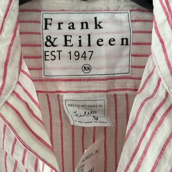 Net Frank & Eileen linen stripe blouse - Picture 2 of 5